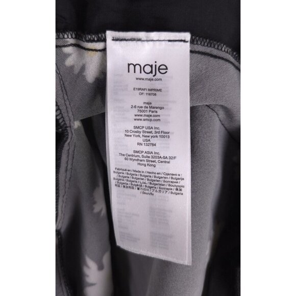 Maje Rafi Daisy Print Shirt Dress Size 1 S Womens Black Floral $445 - Picture 13 of 16